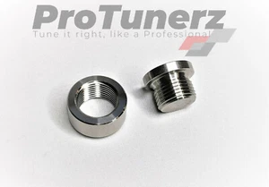 Oxygen Sensor Weld on Stainless Steel Bung + Hex Plug cap HIGH QUALITY M18x1.5 - Picture 1 of 4