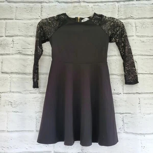 Love Nickie Lew Lace Sleeve Black Dress Kids Girl Size 8 formal - Picture 1 of 8