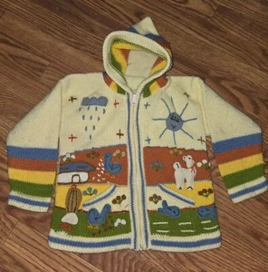 Children’s Handmade Alpaca Peruvian Sweater Size 6 - Picture 1 of 7