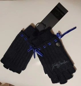 Harley-Davidson Damen Handschuhe Halbfinger Strick/schwarz Totenkopf Schleife - Bild 1 von 4