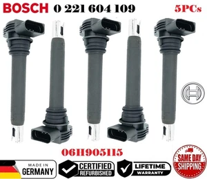 ✅ GENUINE 5x BOSCH Ignition Coils For 2004-2018 WV AUDI I4 I5 V10 # 0221604109 - Picture 1 of 2