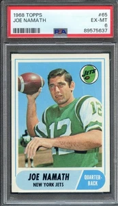 1968 Topps #65 Joe Namath PSA 6 HOF New York Jets 5637 - Picture 1 of 2