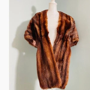 Adopta esta estola de piel de visón - ¡Cero animales dañados hoy! Caramelo/Chocolate ¡BELLEZA!! - Imagen 1 de 11