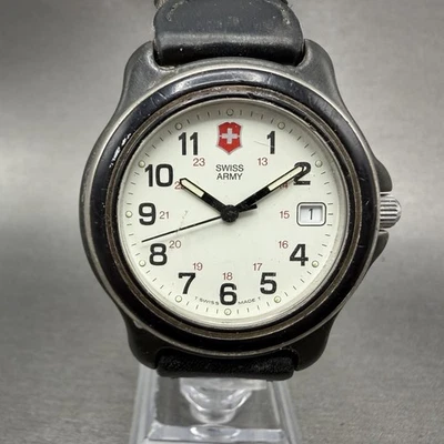 Victorinox Swiss Army Watch Men 39mm White Dial Black Tone Date Round BlackPARTS - Image 1 of 4