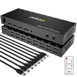 HDMI KVM Switch 8 in 1 Out USB 2.0 HDMI KVM Switcher Box Support 4K@30Hz for - Picture 1 of 7