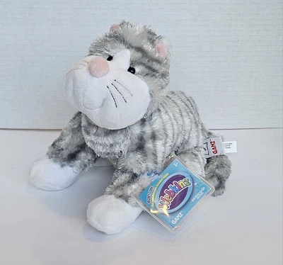 Ganz Webkinz Sterling Gray Stripe Cheeky Cat Plush With Code HM496 220991 - Image 1 of 4