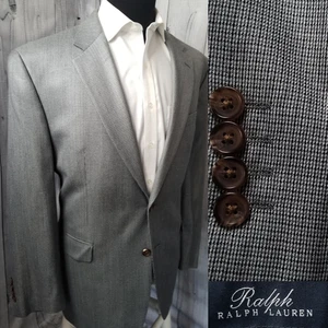 Ralph Lauren Men Blazer Lightweight Silk & Bamboo 46r 48r Gray Sport Coat Jacket - Picture 1 of 24