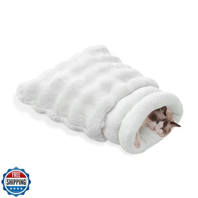 SOMAHE 4 en 1 Saco de Dormir Gato Felpa Autocalentamiento Gato Cama Acurrucarse Bolsa Manta Foto 1 de 4