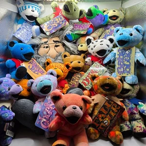 Jerry Garcia Plush Doll Liquid Blue Grateful Dead Bear Lot 22 Bear & Jerry AS IS - Picture 1 of 4