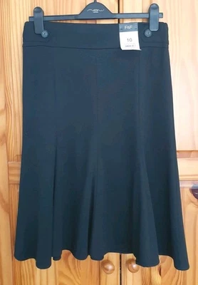 F&F Women's Size 10 Black Jersey Skirt New - Image 1 of 4