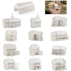 Evemodel N Scale Model House Kit Two-story Building Not-built Unpainted - Picture 1 of 44