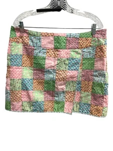 Vineyard Vines Womens Pastel Multicolor Patchwork Cotton Mini Skirt SZ 14 - Picture 1 of 8