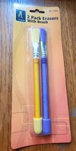 2 Pack 4 inch Pencil Erasers with brush Adjustable eraser School work Art drawin - Picture 1 of 2