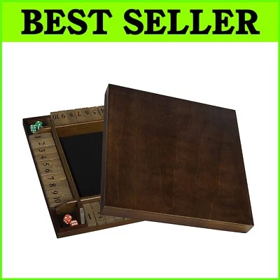 Elegant 4-Player Shut The Box Game - Solid Wood, Perfect for Home or Classroom - Image 1 of 4