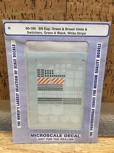 Microscale Decals N Scale 60-190: BN Green/ Brown Units & Switchers, Green/Blk - Picture 1 of 1