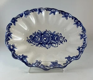 Plato de cerámica vintage Vestal 1937 azul floral - Hecho en Portugal - Imagen 1 de 3