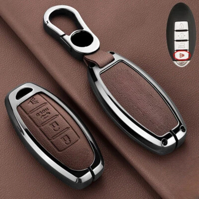 For Infiniti QX50 Q30 Q50 Q60 Q70 Q70L Zinc Alloy Leather Car Key Fob Case Cover Foto 1 de 4