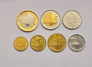 Morocco coin set 7pcs 5,10,20 Cents, 1/2, 1 & 5,10 Bi-Metallic Drh 2002-2022 UNC - Picture 1 of 2