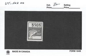 Utah: 1952 Non-Resident Fishing License Stamp MNH, Cotton #UT-FN2 (60080) - Picture 1 of 1
