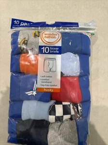 Boys Wonder Nation 10 Pack Multi Color Boxer Briefs Size L 10-12 Husky NEW - Picture 1 of 8