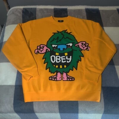 Obey Yellow Mens Crewneck (Medium) New - Image 1 of 4