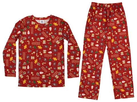 Outerstuff NFL Youth Boys San Fancisco 49ers Holiday Fleece Pajama Set Cover