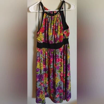 Apt. 9 Floral Halter Dress M - Pink Yellow Purple - Excellent Condition! - Image 1 of 4