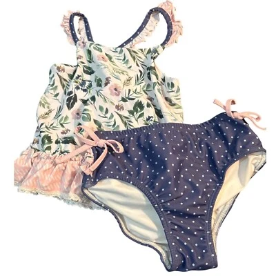 Traje de baño Tankini Cheeky Ciruela Niñas Dos Piezas Floral Encaje Delicado Talla 8Y Cottage Foto 1 de 4