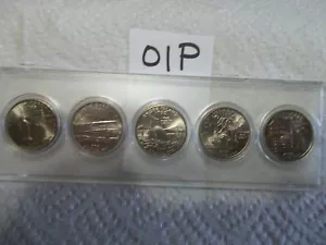 Set 5 monete non circolate 2001 P State Quarter Year in astuccio! SPEDIZIONE GRATUITA! - Foto 1 di 2