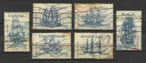 France 3501a-f Famous Ships (6 USED Stamps from sheet, 2008) - Picture 1 of 1