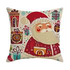 Christmas Pillowcase Santa Square Home Decor Linen Pillow Cushion Covers9256