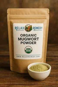 Organic Mugwort Powder - 100% Pure, Non-GMO Artemisia Vulgaris, Dream Enhancing - Picture 1 of 2