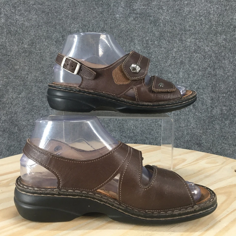 Finn Comfort Sandals Womens 36 Slingback Strappy Brown Leather Buckle Casual - Image 1 of 4