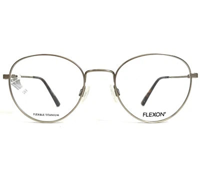 Flexon Eyeglasses Frames H6032 710 Matte Gold Round Full Wire Rim 50-20-145 - Image 1 of 4
