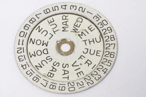 Day and date calendar, NO clip, very likely from Citizen , for parts -7641 - Picture 1 of 2