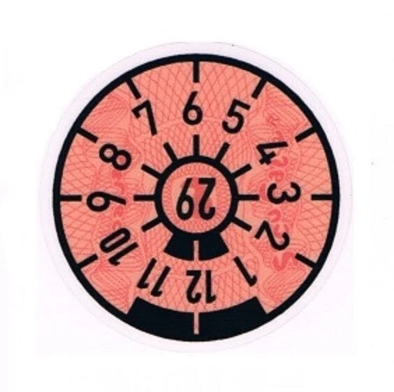 STICKER BADGE - GERMAN INSPECTION NUMBER PLATE SEAL - 2029 - 1 PCS - image 1 of 1