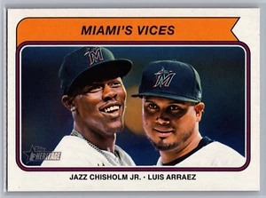 JAZZ CHISOLM JR/LUIS ARRAEZ 2023 TOPPS HERITAGE HIGH NUMBER COMBO CARDS #CC9 - Picture 1 of 2