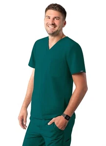 Adar Addition Scrubs For Men - Modern Multi Pocket V-Neck Scrub Top - Picture 1 of 112
