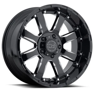 17 inch 17x9 BLACK RHINO SIERRA GLOSS BLACK wheel rim 5x5 5x127 -12 - Picture 1 of 1