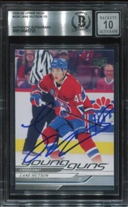 LANE HUTSON signed auto 2024-25 UD YOUNG GUNS ROOKIE CARD RC YG BECKETT 10 BAS - Picture 1 of 2