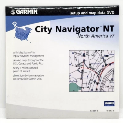 VINTAGE 2005 GARMIN ~ CITY NAVIGATOR NT NORTH AMERICA V7 ~ SETUP & MAP DATA DVD - Image 1 of 3