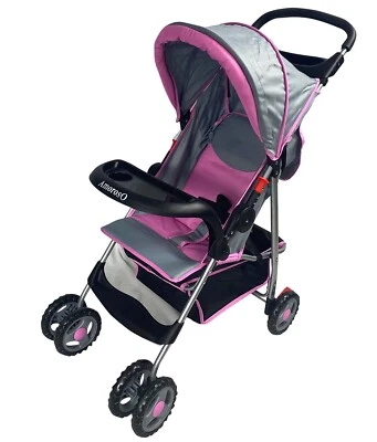 Baby Infant Umbrella Light Weight Travel Convenient Single Stroller Pink/Gray - Image 1 of 4