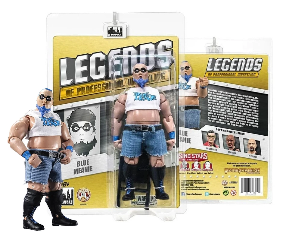 Figura Legends of Professional Wrestling The Blue Meanie 7 pulgadas en paquete Foto 1 de 1