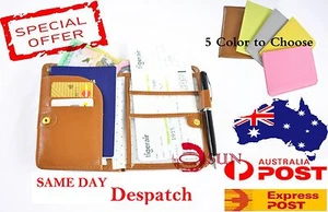 Travel Wallet Passport Holder Ticket Organizer Case Cover Pouch Faux Leather - Picture 1 of 11