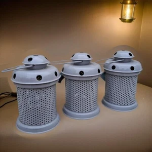 Decorative Metal Candle Lantern SET OF 3 Gray Hanging Lantern Holder Home Decor - Picture 1 of 8