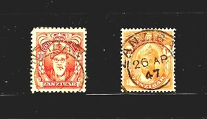 Zanzibar: 1936 20c Orange  SG#313 & 1952 - 10c Orange - SG#340, FU - Picture 1 of 2