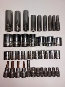  HUSKY Socket Set Lot of 38 Standard/ SAE Wrench Tool 1/2, 3/4, 3/8, 5/8, 7/16, 