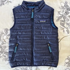 Patagonia | Down Puffer Vest | Blue Teal | Full Zip Hiking Outdoors | Kids  - Picture 1 of 7