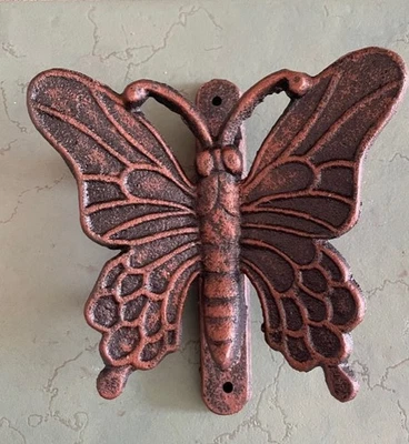 Cast Iron Antique Style Butterfly Door Knocker Wall Decor - image 1 of 4