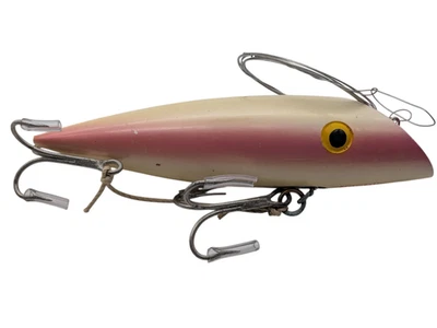 Wood Lucky Louie Minser Wee Louie Pearl Pink Salmon Plug Fishing Lure in Box! - Image 1 of 4